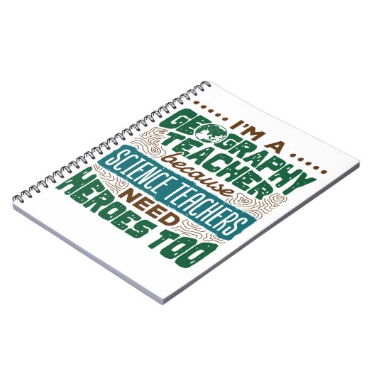 Ik ben een geografische leraar Funny Heroes-waarde Notitieboek (Linkerzijde)