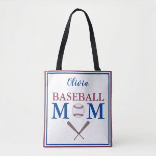 Ik ben een gepersonaliseerde honkbalmoeder  tote bag