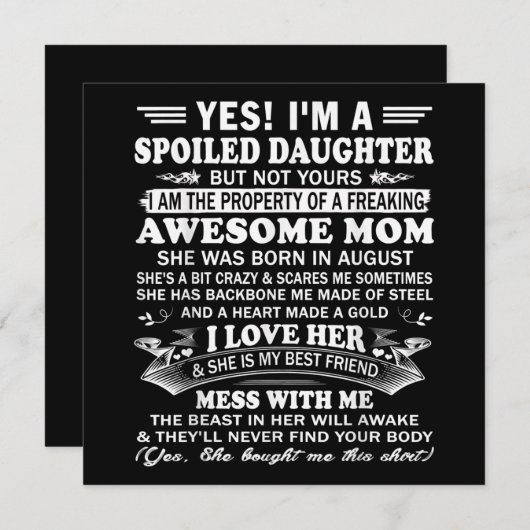 Ik ben een gesluierde dochter-cadeau voor de docht feestdagenkaart (Voorkant / Achterkant)