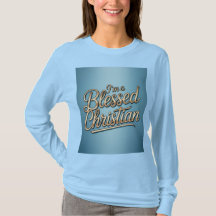 Ik ben een gezegende christelijke blauwe T-shirt