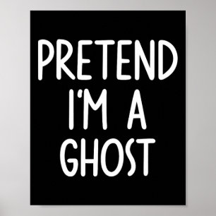 Ik ben een Ghost Costume Halloween Lazy Easy Poster