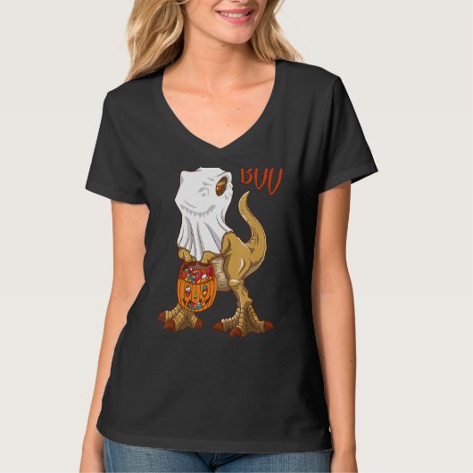 Ik ben een Ghost Rex Jack O' Lantern Hallow T-shirt (Voorkant)