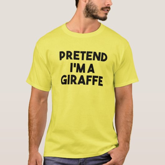 Ik ben een Giraffe Costume Lazy Funny Halloween T-shirt (Voorkant)