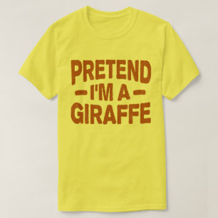Ik ben een Giraffe Easy Lazy Halloween Costume T-shirt