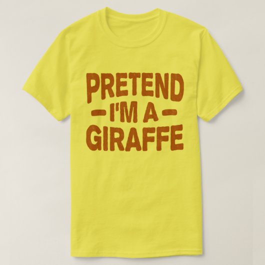 Ik ben een Giraffe Easy Lazy Halloween Costume T-shirt (Design voorkant)