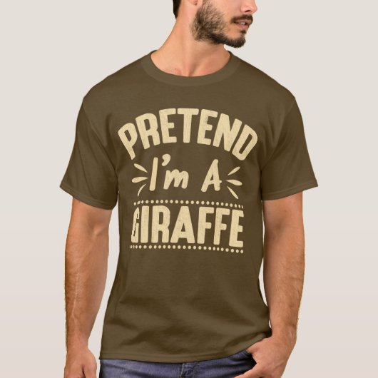 Ik ben een Giraffe Easy Lazy Halloween Costume T-shirt (Voorkant)