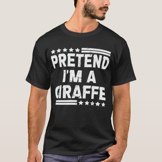 Ik ben een Giraffe Easy Lazy Halloween Costume T-shirt (Voorkant)