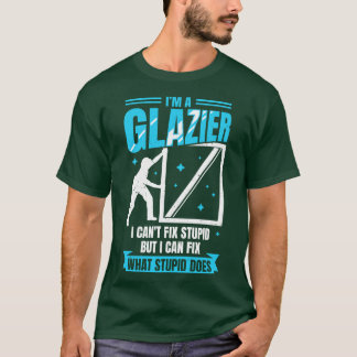 Ik ben een glazenier raam glaszetter cadeau t-shirt