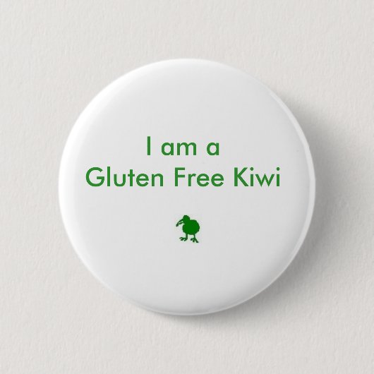 Ik ben een Gluten Free Kiwi Badge Ronde Button 5,7 Cm (Voorkant)