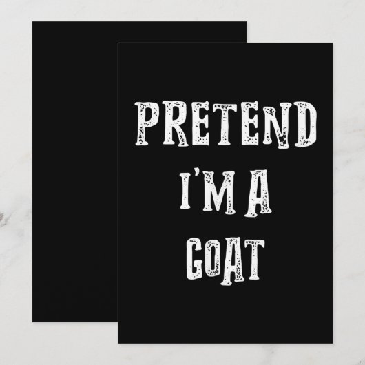 Ik ben een Goat Halloween Costume. Save The Date (Voorkant / Achterkant)