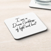 Ik ben een Godin van licht en liefde Bier Onderzetter (Linkerzijde)