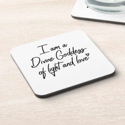 Ik ben een Godin van licht en liefde Bier Onderzetter (Linkerzijde)