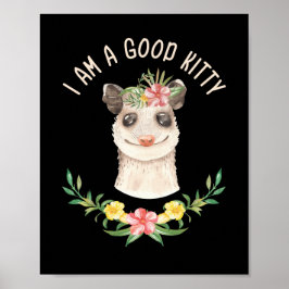 Ik ben een goed Kat grappige Cute Possum Lover Gif Poster