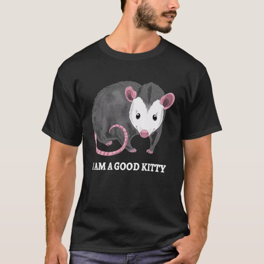 Ik ben een goed Kat Opossum Cat Pun T-shirt (Voorkant)