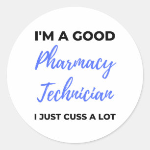 Ik ben een goede apotheker... ik heb alleen maar e ronde sticker
