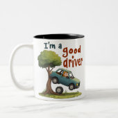 "Ik ben een goede chauffeur" Tweekleurige Koffiemok (Links)