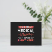 Ik ben een goede ICD-programmeur voor medische cod Briefkaart (Staand voorkant)