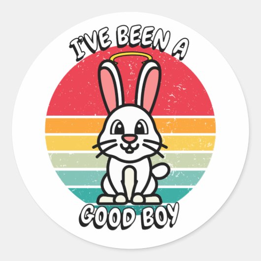 Ik ben een goede jongen geweest - Funny Bunny Ronde Sticker (Voorkant)