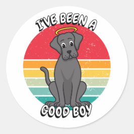 Ik ben een goede jongen geweest - grote hond ronde sticker