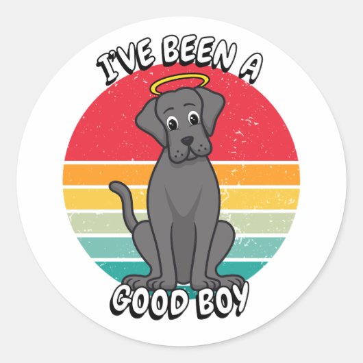 Ik ben een goede jongen geweest - grote hond ronde sticker (Voorkant)