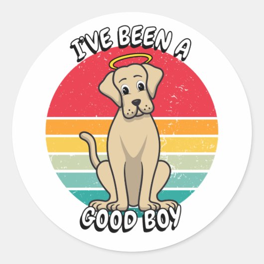 Ik ben een goede jongen geweest - grote hond ronde sticker (Voorkant)
