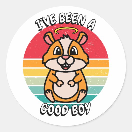 Ik ben een goede jongen geweest - hamster ronde sticker (Voorkant)