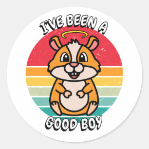 Ik ben een goede jongen geweest - hamster ronde sticker