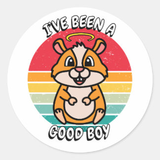 Ik ben een goede jongen geweest - hamster ronde sticker