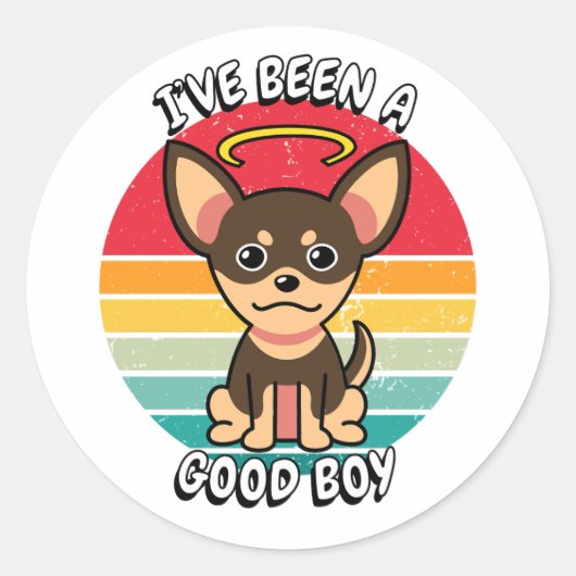 Ik ben een goede jongen geweest - kleine hond ronde sticker (Voorkant)