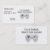 Ik ben een gokker... wat is je excuus? visitekaartje (Voorkant / Achterkant)