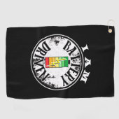 Ik ben een golfhanddoek met een batterij (Horizontaal)