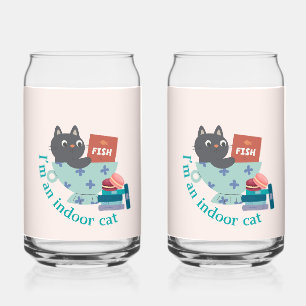 Ik ben een grappige binnenkat blikvorm glas