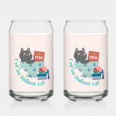 Ik ben een grappige binnenkat blikvorm glas (Achterkant)