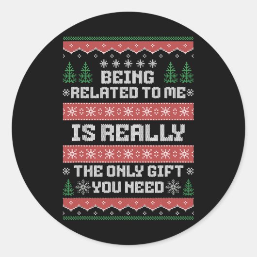 Ik ben een grappige kerstman-kerstman. ronde sticker (Voorkant)