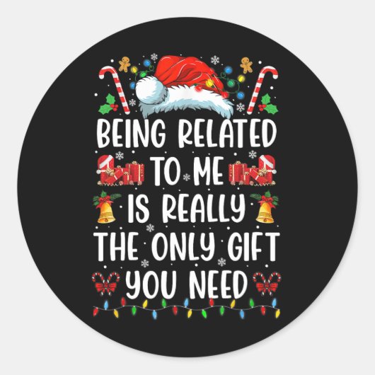 Ik ben een grappige kerstman-kerstman. ronde sticker (Voorkant)