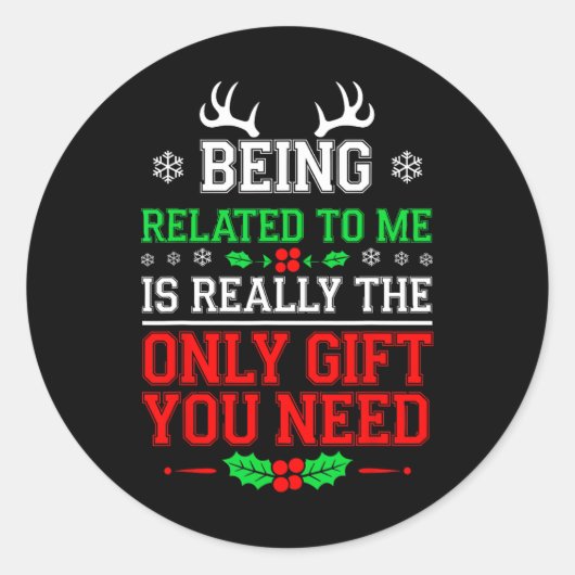 Ik ben een grappige kerstman-kerstman. ronde sticker (Voorkant)