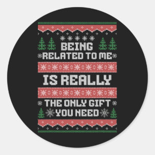 Ik ben een grappige kerstman-kerstman. ronde sticker