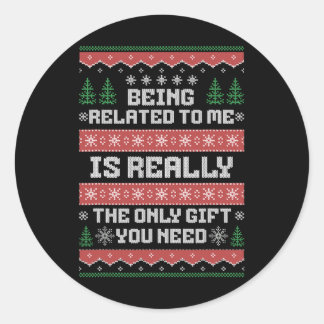 Ik ben een grappige kerstman-kerstman. ronde sticker