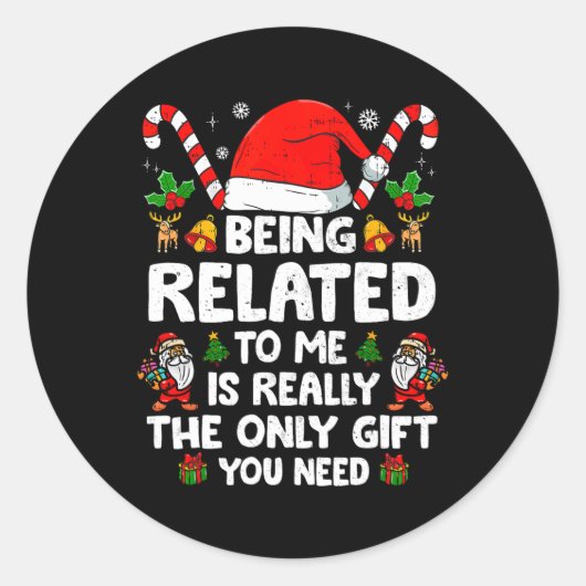 Ik ben een grappige kerstman-kerstman. ronde sticker (Voorkant)
