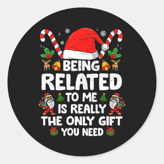 Ik ben een grappige kerstman-kerstman. ronde sticker (Voorkant)