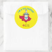 Ik ben een Griepbestrijder Griepschot Beloning Ronde Sticker (Tas)