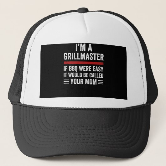 ik ben een grillmeester als de bbq makkelijk was trucker pet (Voorkant)