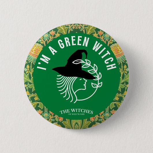 Ik ben een groene heks! ronde button 5,7 cm (Voorkant)