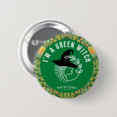 Ik ben een groene heks! ronde button 5,7 cm (Voorkant /achterkant)