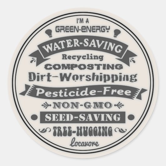 Ik ben een groene ronde sticker (Voorkant)