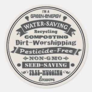 Ik ben een groene ronde sticker