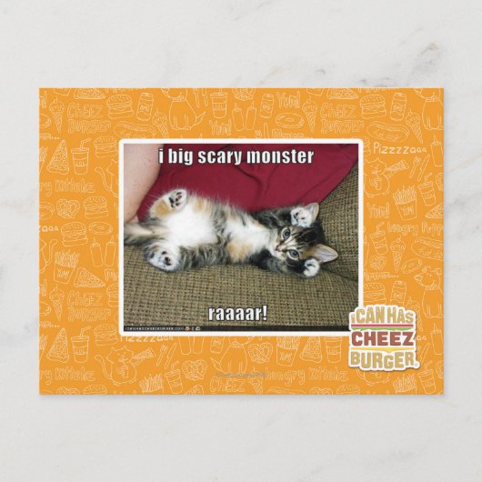Ik ben een groot eng monster briefkaart (Voorkant)