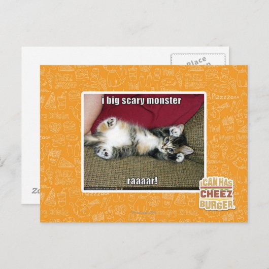 Ik ben een groot eng monster briefkaart (Voorkant / Achterkant)