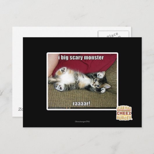 Ik ben een groot eng monster briefkaart (Voorkant / Achterkant)