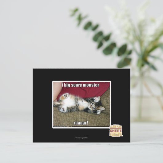 Ik ben een groot eng monster briefkaart (Staand voorkant)